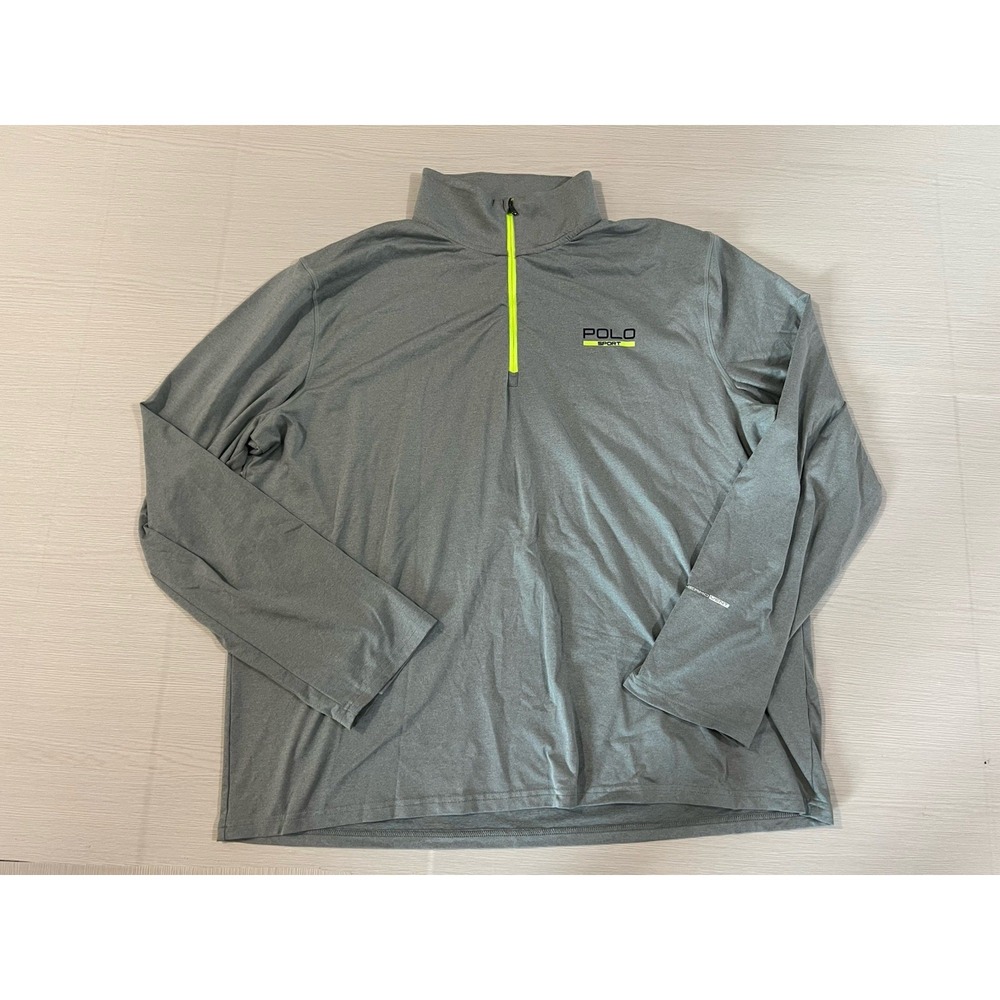 Polo Sport Performance 1/4 Zip Up Gray‎ Pullover Thermo Vent Sz XXL